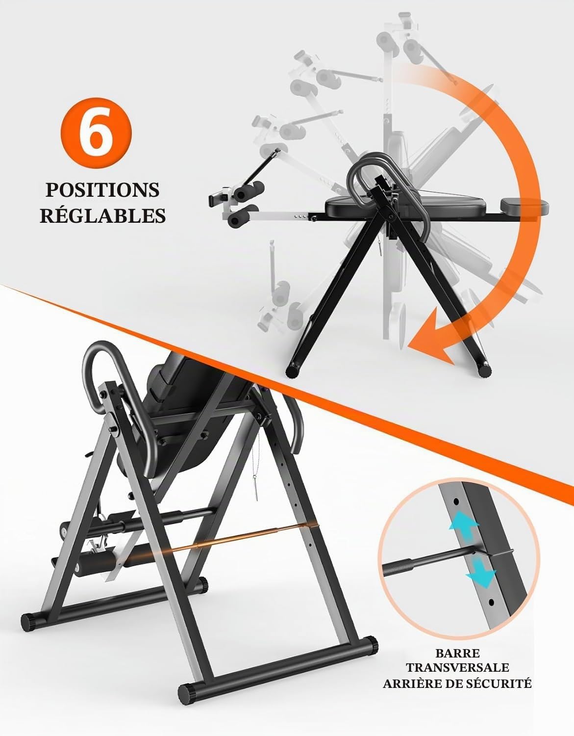 YOLEO Gravity Table d'inversion Robuste avec appuie-tête réglable et Ceinture de Protection pour soulager la Douleur