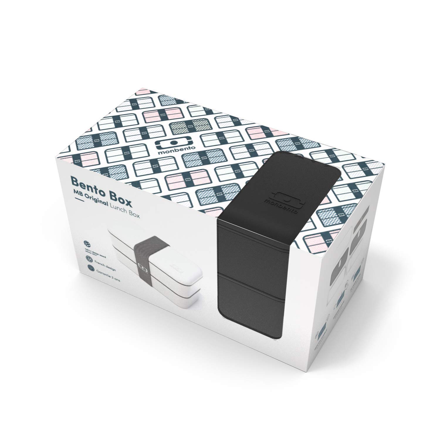 Monbento - Lunch Box MB Square Graphic Magnolia - Grande Bento Box Hermétique 2 Compartiments