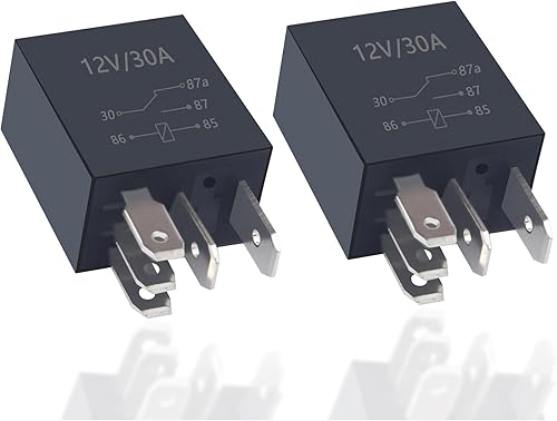 2 relés de 5 pines, 30 A, 12 V para automóvil, relé de arranque resistente, relé de bomba de combustible multiusos, relé automotriz universal con
