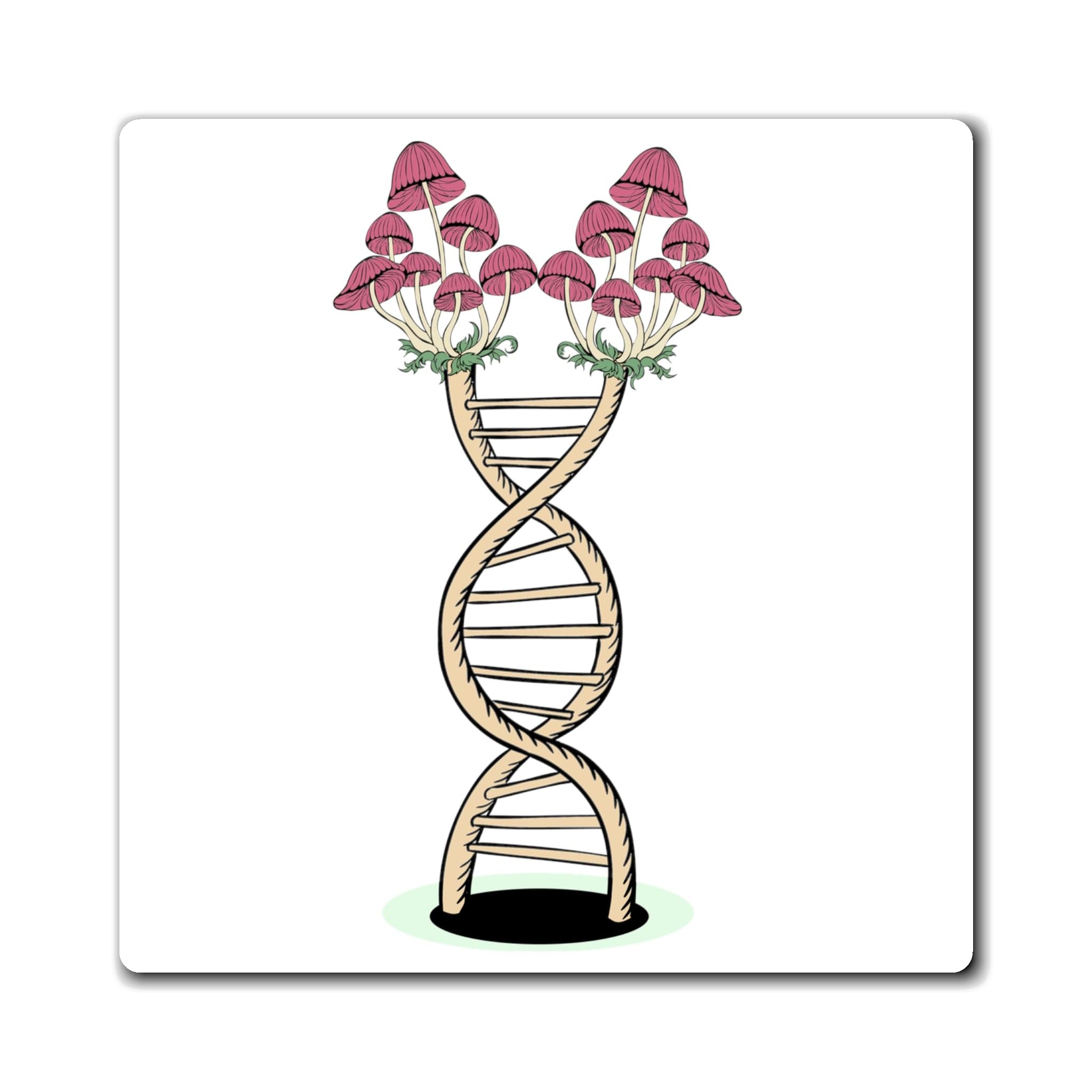 Humorous Fungus Agaric Biochemistry Gene Genetics Novelty Biophysics Morels Mycelium Chromosomes Magnets 4" × 4"