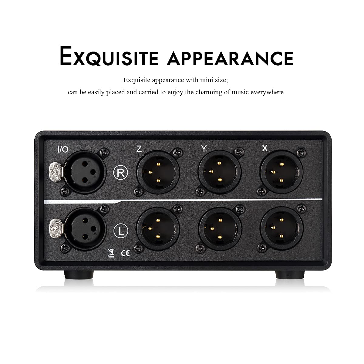 DoukAudio XLR - Conmutador de audio 1 en 3 salidas: Selector pasivo equilibrado estéreo para comparación de múltiples fuentes, aluminio blindado chapado en oro, estudio HiFi Audiófilo