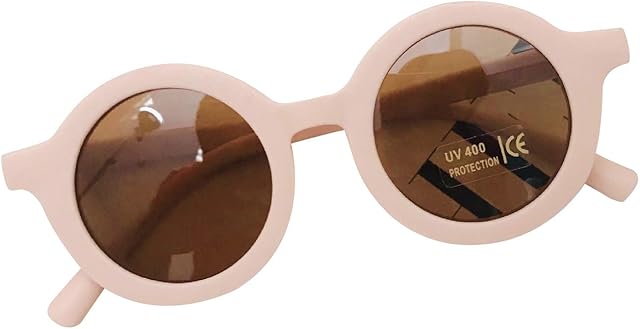 QYIQis Baby Sunglasses Classic Retro Solid Color Round Rubber Flexible Shades for Girls Boys Age 1-8