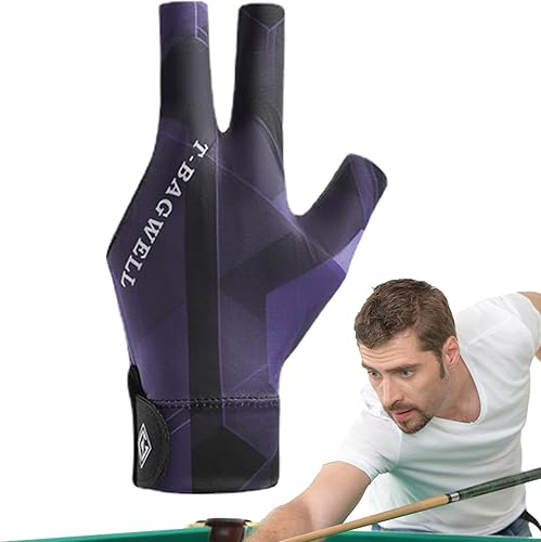 Miniatura 8 de Guantes de mesa de billar, guantes de billar de tres dedos de elastano, guantes antideslizantes para mano izquierda, guantes de billar con absorción
