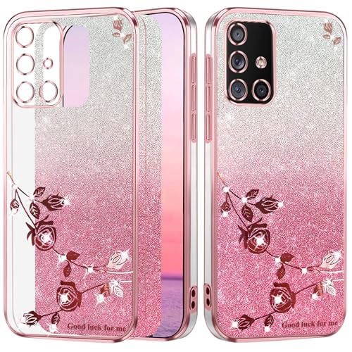 Coque Samsung A71 5G paillettes rose transparente pour un look brillant