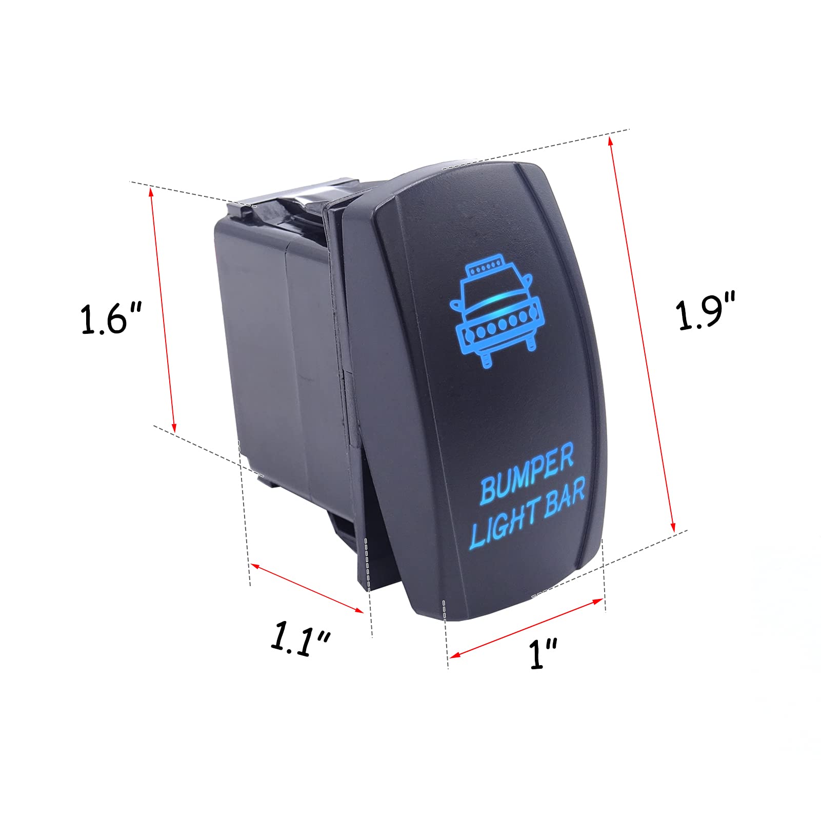 Snapklik.com : Dasen 5Pin Backlit Bumper Light Bar Rocker Toggle Switch ...
