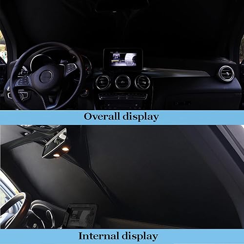 Miniatura 3 de HATHWAY Parasol para parabrisas compatible con Nissan X-Trail 2014-2021, parasol plegable, parasol de automóvil, parasol negro