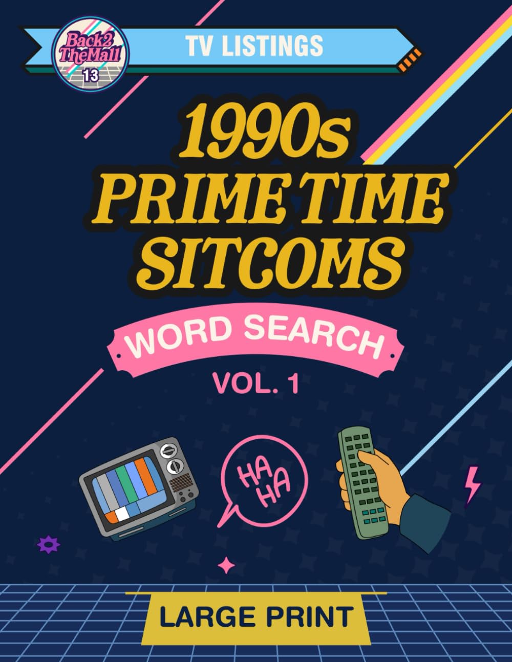 TV Listings: 1990s Prime Time Sitcoms -- Vol 1: Large Print Word Search for Adults