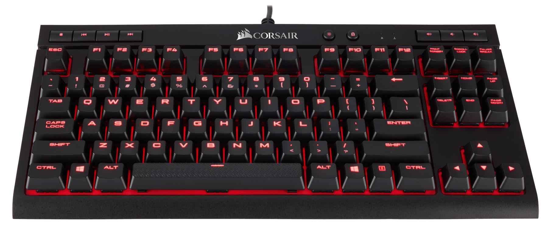 Corsair Gaming CH-9115020-UK K63 Cherry MX Red Backlit 10 Key-Less UK Mechanical Gaming Keyboard - Black