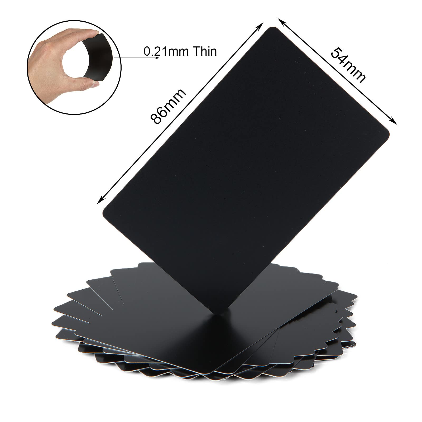 100 Metall Visitenkarten Rohlinge Aluminium - 8,5x5,5cm Für Lasergravur