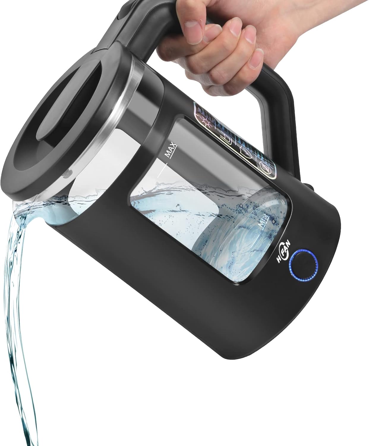 Electric Kettles,HFAN Fast Boil Keep Warm Glass Kettles Electric Tea Kettle 1.7 Litre with LED