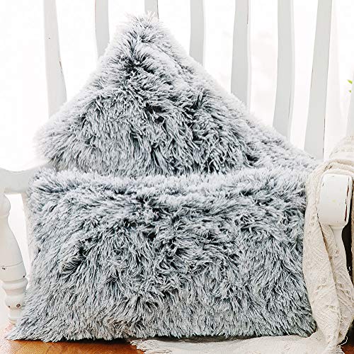 Image of Lumbar Faux Fur Throw Pillow Covers for Couch Decorative Pillows 12x20