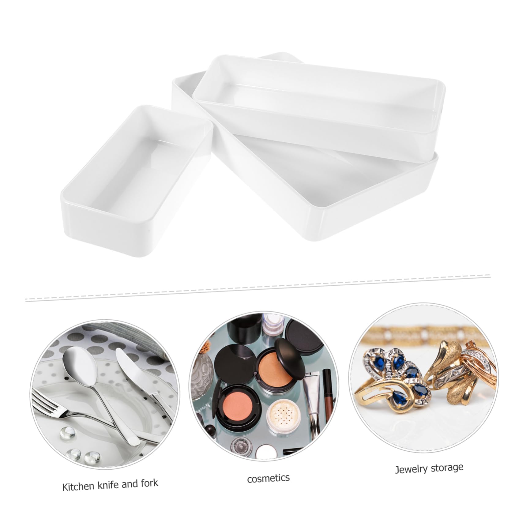 3piezas Organizador Escritorio Cajas De Almacenamiento para Utensilios De Cocina Oficina y Hogar Divisores para Cosméticos Utensilios y Accesorios