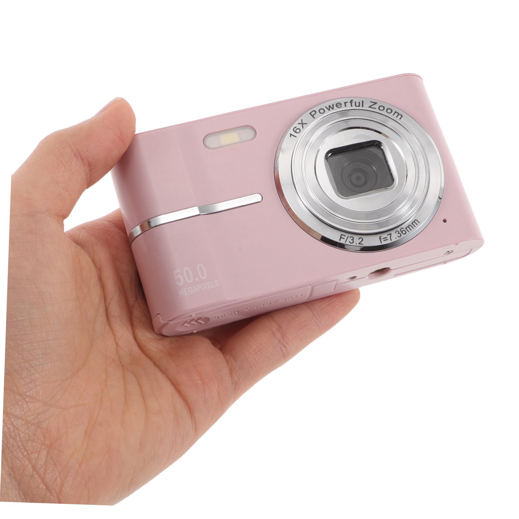 Mini Cámara Digital Rosa Abs con Zoom 16x para Viajes y Fiestas | Compacta y Portátil, Modos de Disparo Versátiles, Operación Sencilla Edades