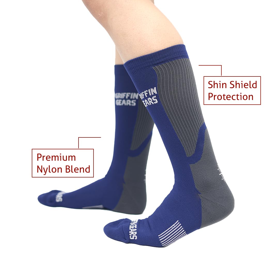 GRIFFIN GEARS® Squat & Bench Socks – High-Performance Compression Gym Socks for - Men & Women – Anti-Slip Grip & Arch Support for Powerlifting, Strength Training & Weightlifting (Navy) 1