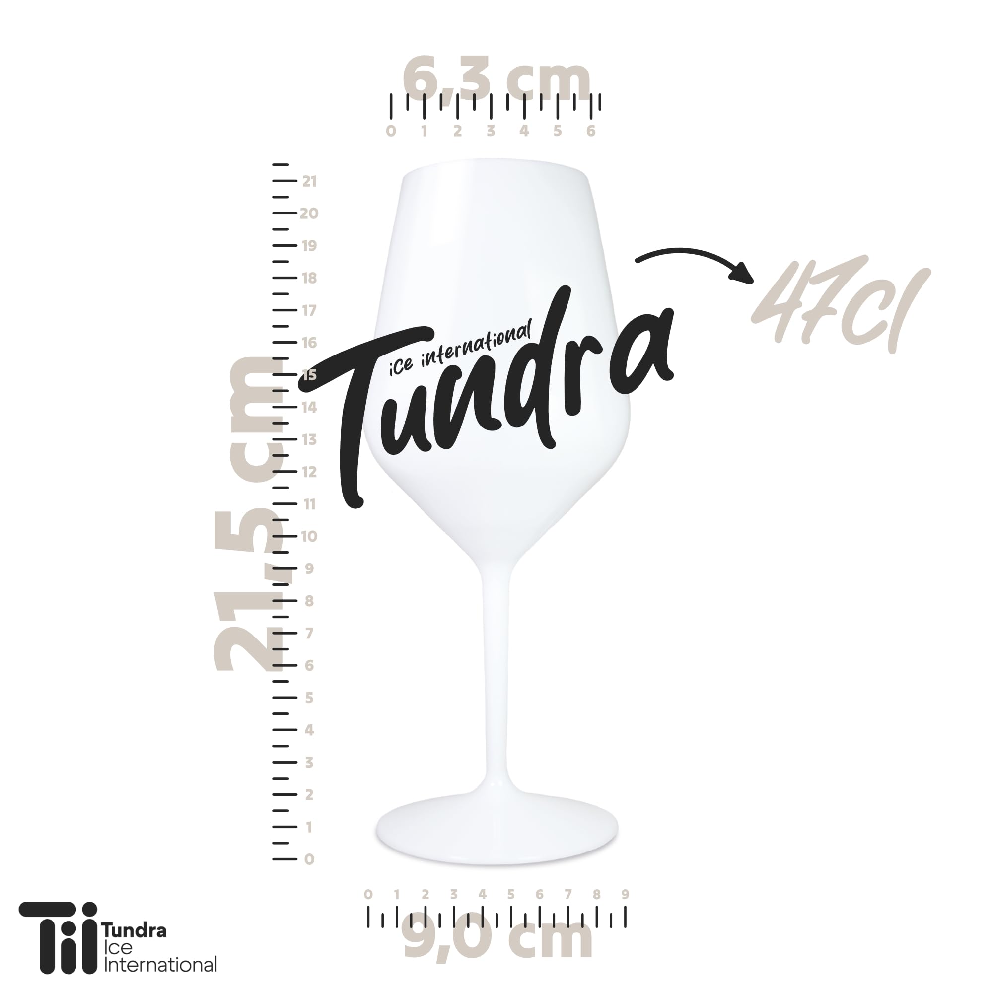 TUNDRA - Lot de 6 Verres a Pied | EVENT 47 cl | en PLASTIQUE RIGIDE (Tritan), Réutilisables, Verres à Vin Incassables, BPA-Free et Lavables au Lave Vaisselle, Verre à Vin, à Cocktail, (Blanc)