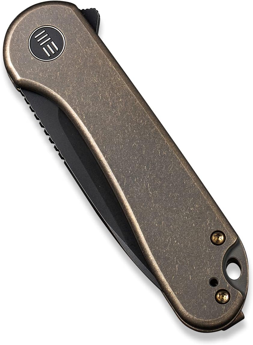WeKnife Elementum Pocket Folding Knife 2.96in CPM 20CV Blade Titanium Handle Safety Frame Lock Good for EDC Camping Hunting Hiking and Outdoors WE18062X-4
