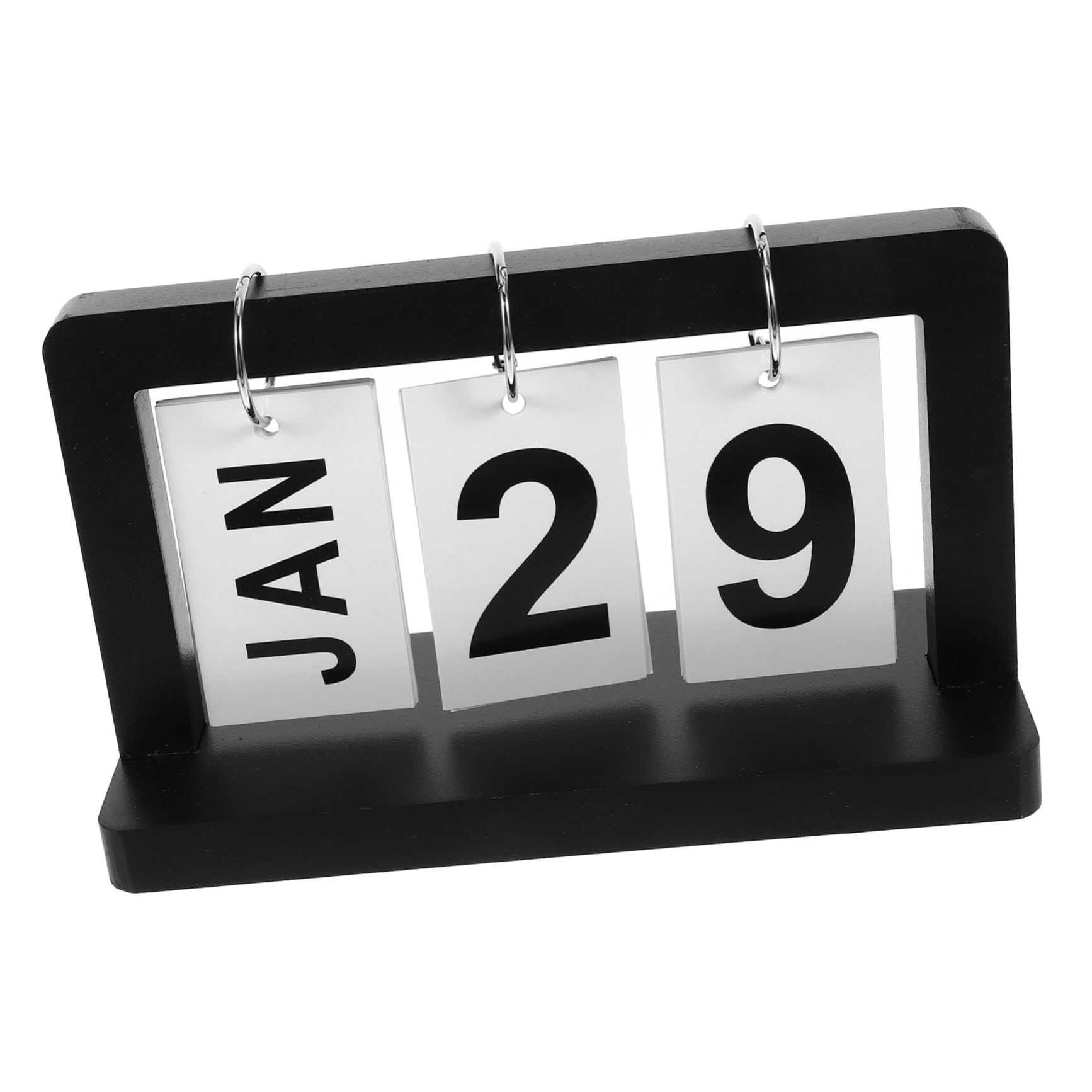 2 Pezzi Ornamento Del Calendario in Legno Calendario Della Scrivania Dell'ufficio Mese Piccola Scrivania Data Piccolo Flip Carta Nero