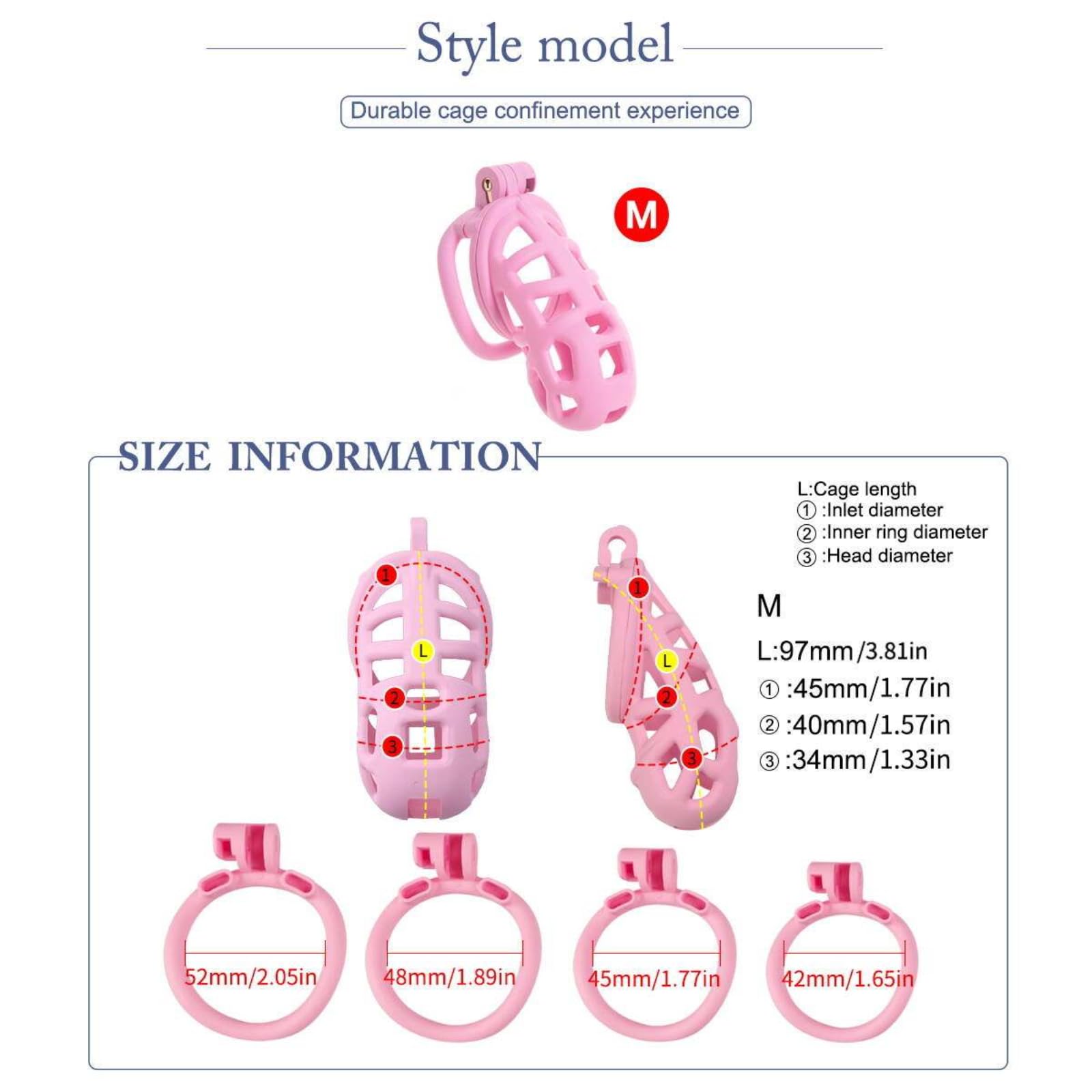 Set di gabbie da allenamento rimovibili per uomo, rosa, traspiranti, materiale liscio, vestibilità comoda-ITRZ44 (M)