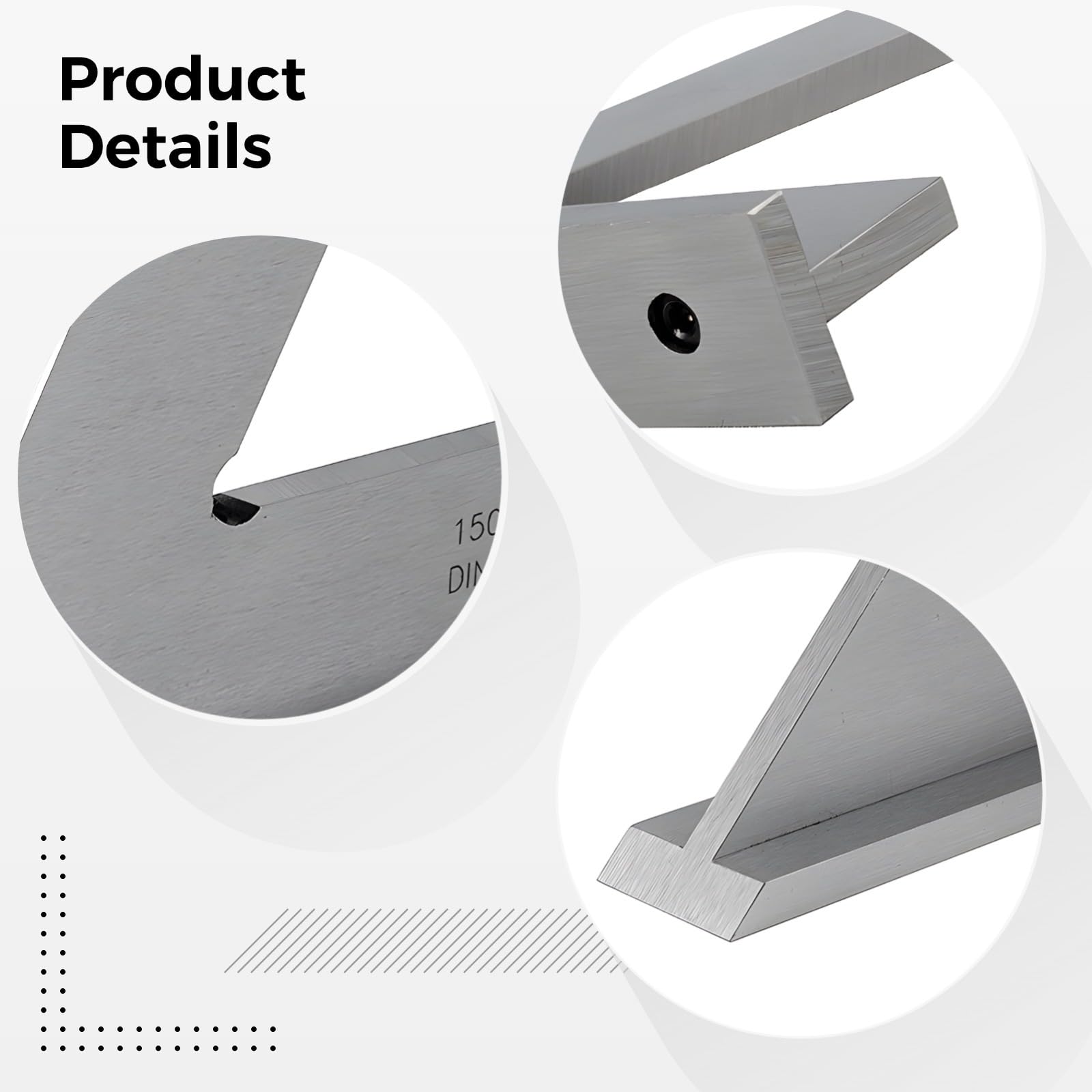 Professional 45° Angle Layout Ruler with Base for Precision Carpentry, Stainless Steel Gauge