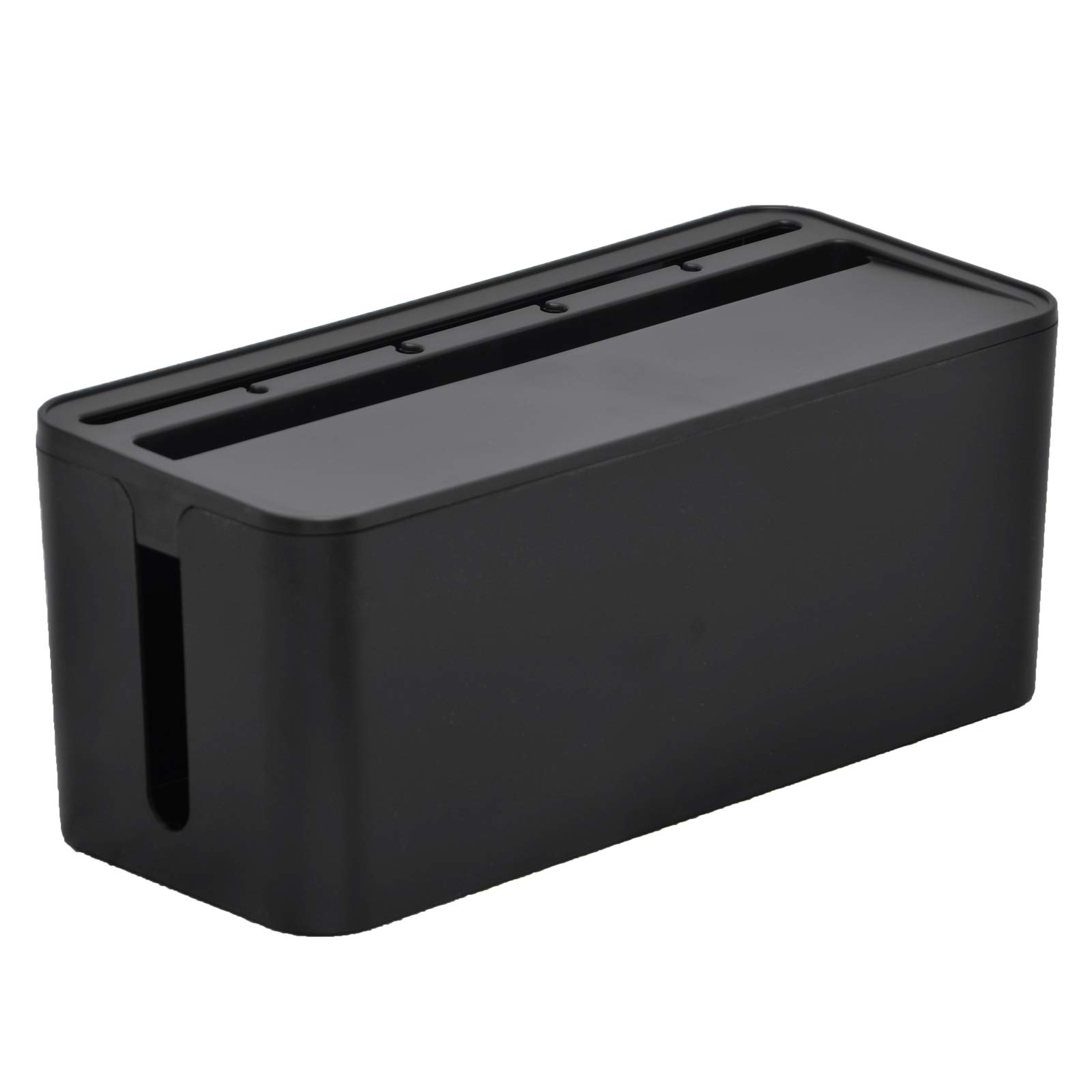 Jinby Black Cable Management Box Under Desk Cable Organizer Box Power Cover Cord Holder Keep Children Safe - TV Cord Box for Home and Office (Black)