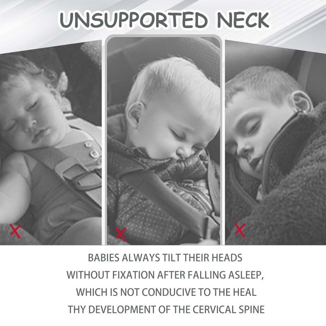 Almohada para la cabeza del bebé, almohada cervical 2 en 1, almohada cervical para bebé, almohada de viaje para apoyar la cabeza en el cochecito