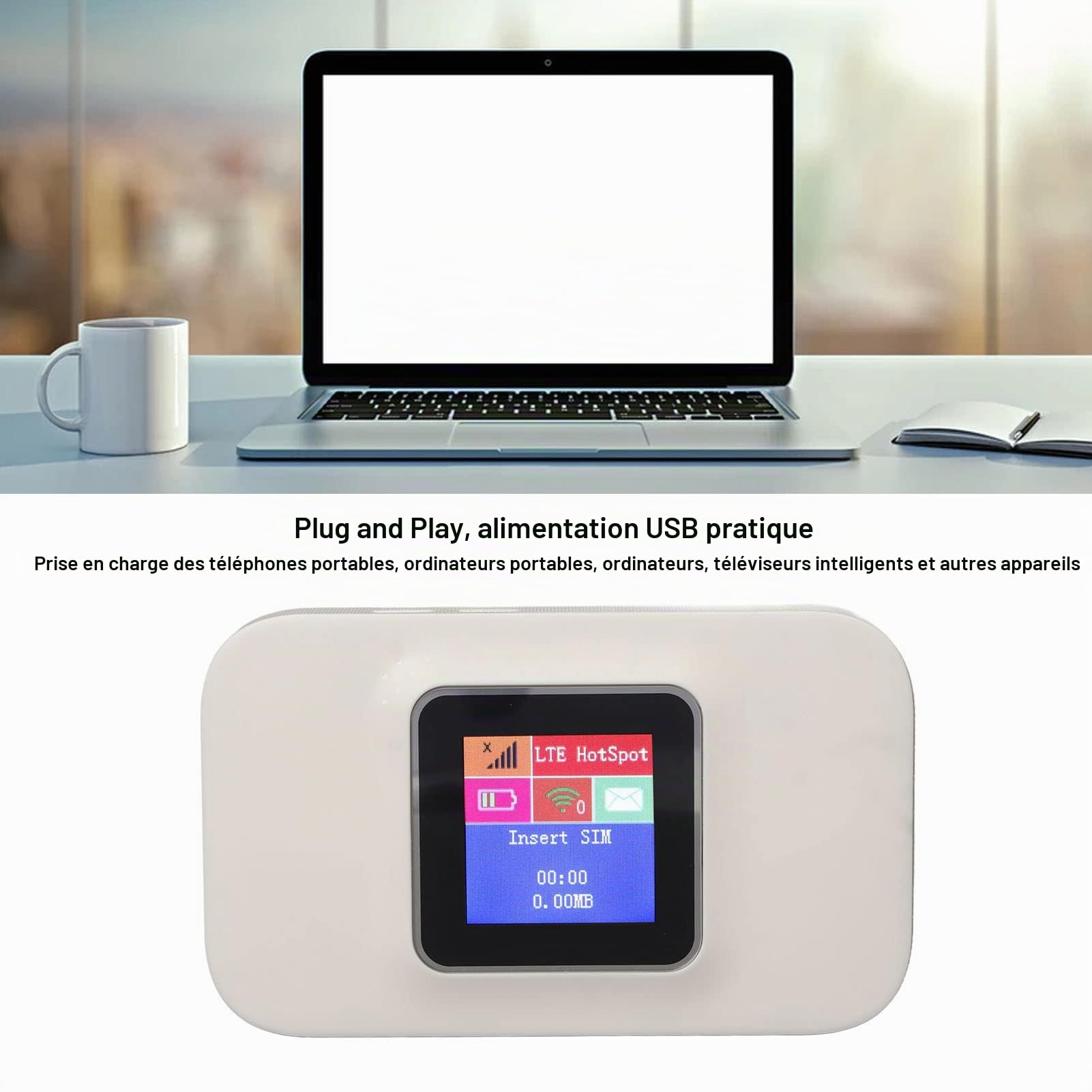 JTLB Routeurs WiFi de Poche 5G, Emplacement pour Carte SIM Plug and Play 300Mbps 5G USB WiFi Portable pour Les Entreprises à Domicile en Europe