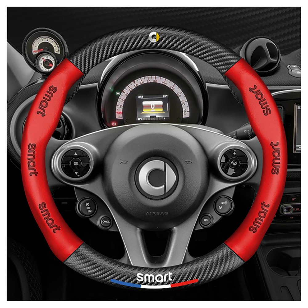 BLAFT Coprivolante Auto per Smart fortwo 451 450 452 453 454, Durata Sicurezza Antiscivolo Copertura del Volante Dell'auto Copertura Volante Auto, Coprivolanti Accessori Interni,A