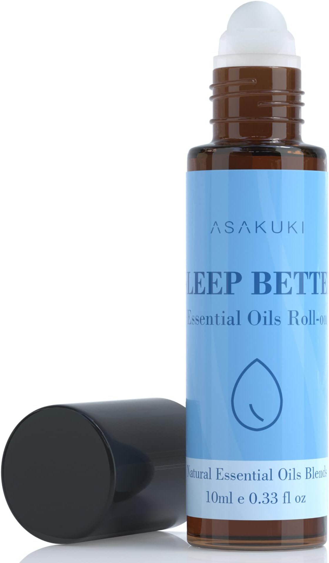 ASAKUKI Sleep Better Roll On Essential Oils Blend - Diluted Roll On Essential Oil Blends for Topical Use, Essential Oils Rollerball Help Body and Mind Reset and Sleep Peacefully - 10mL