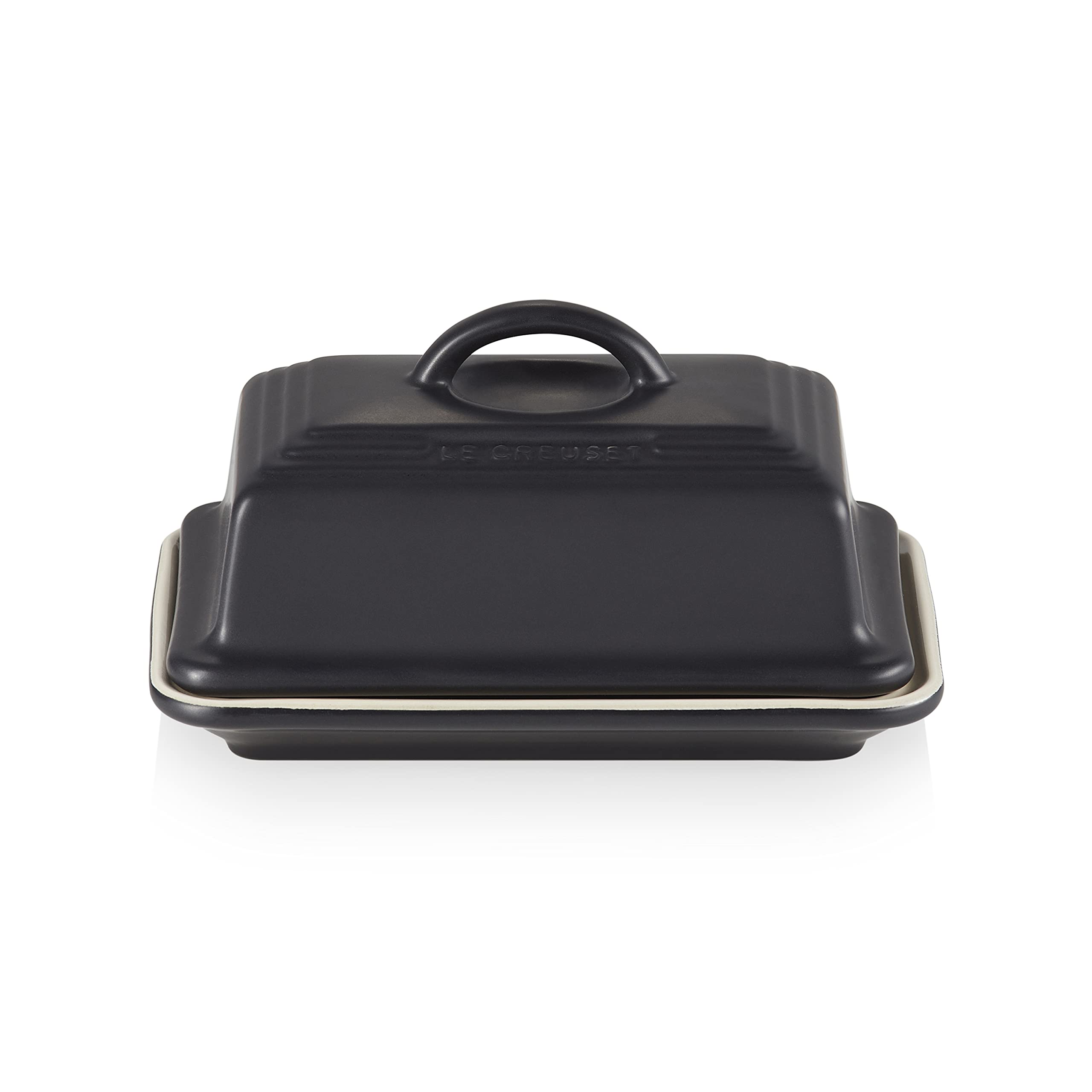 Le Creuset Stoneware Butter Dish, 900 g, 17 x 12.5 x 9 cm, Matte Black, 70837170000000 - Image 2