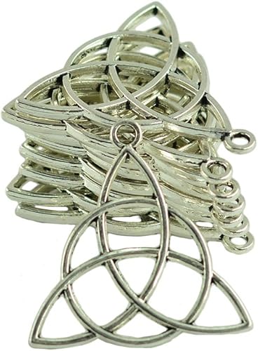 30 dijes de nudo pagano de brujas Wicca para bricolaje, Plata, No es una piedra preciosa