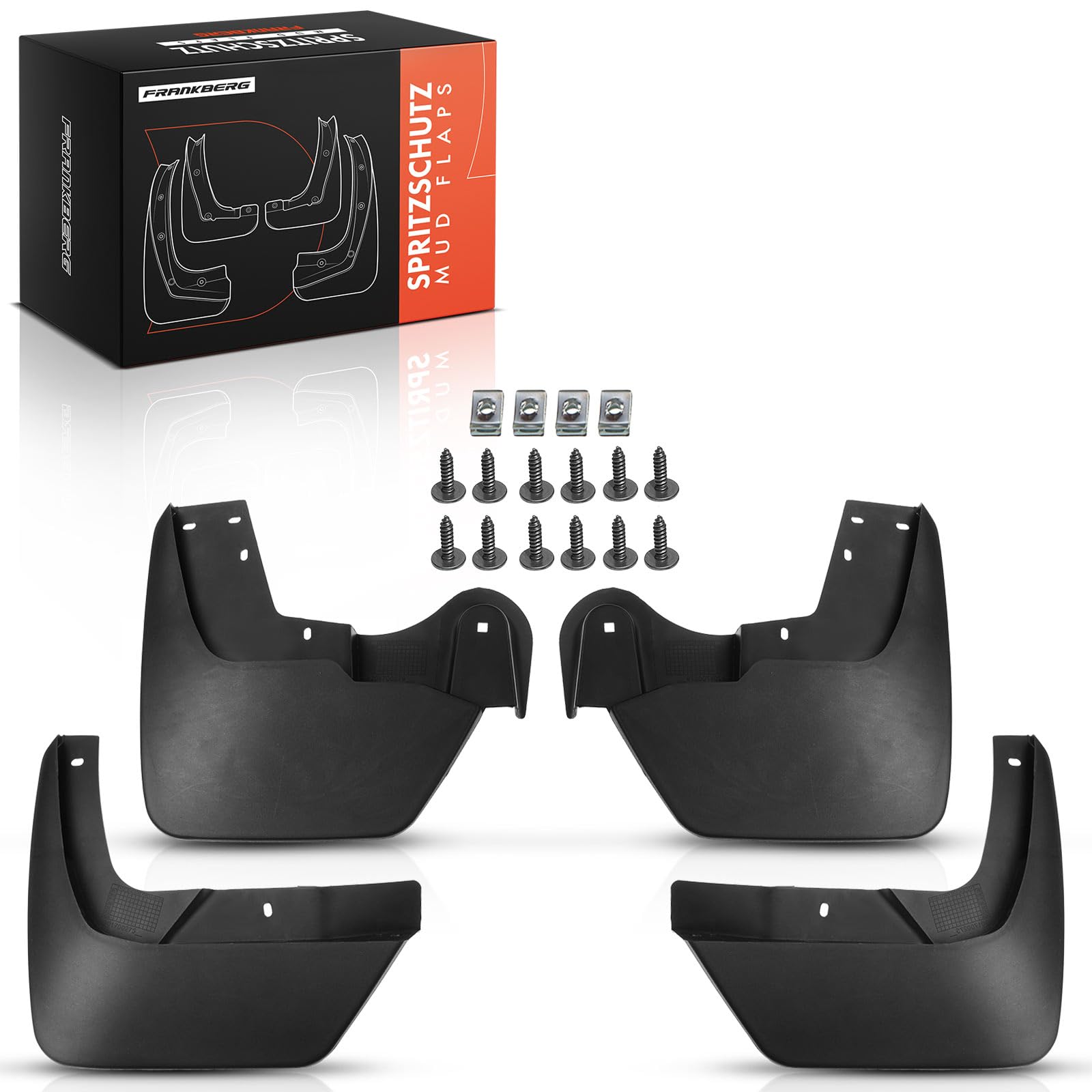 Frankberg 4x Parafanghi per auto Anteriore/Posteriore sinistra e destra Compatibile con Duster HM 1.3 TCe 130 1.6 SCe 115 1.3 TCe 150 1.3 TCe 150 4x4 1.2 TCe 125 1.5 dCi 115 1.5 dCi 115 4x4 2018-2025