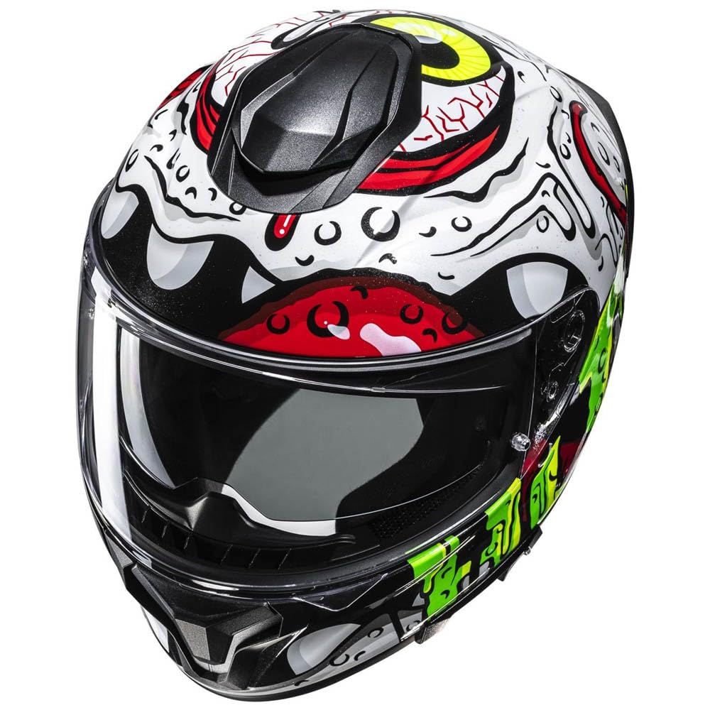 Casco de Moto Integral HJC C71 Designed Squeeze Multicolor con Visor Solar | Unisex Hombre y Mujer Homologado ECE 22.06