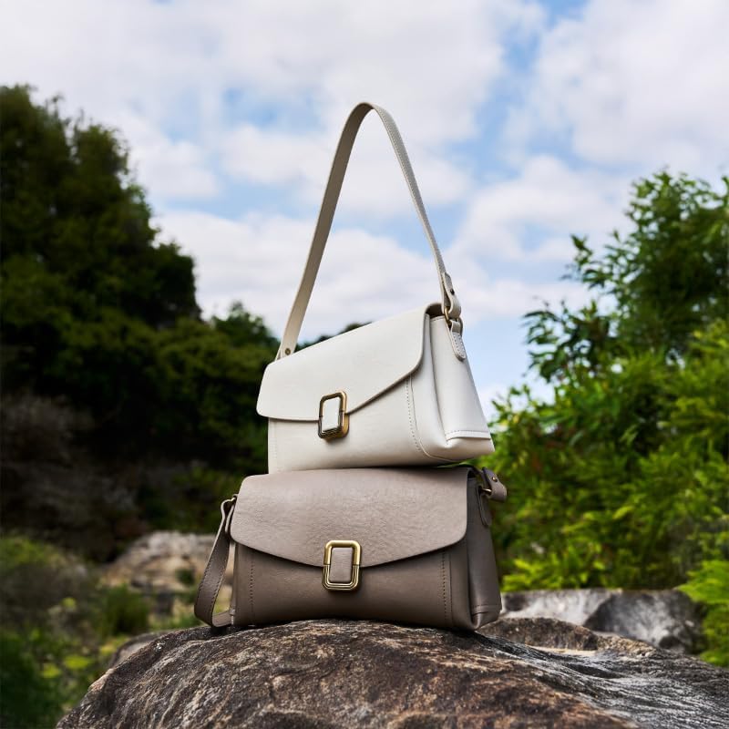 Genuine Leather Shoulder Bags for Women, Removable Satchel Adjustable Genuine leather crossbody purse - Image 2