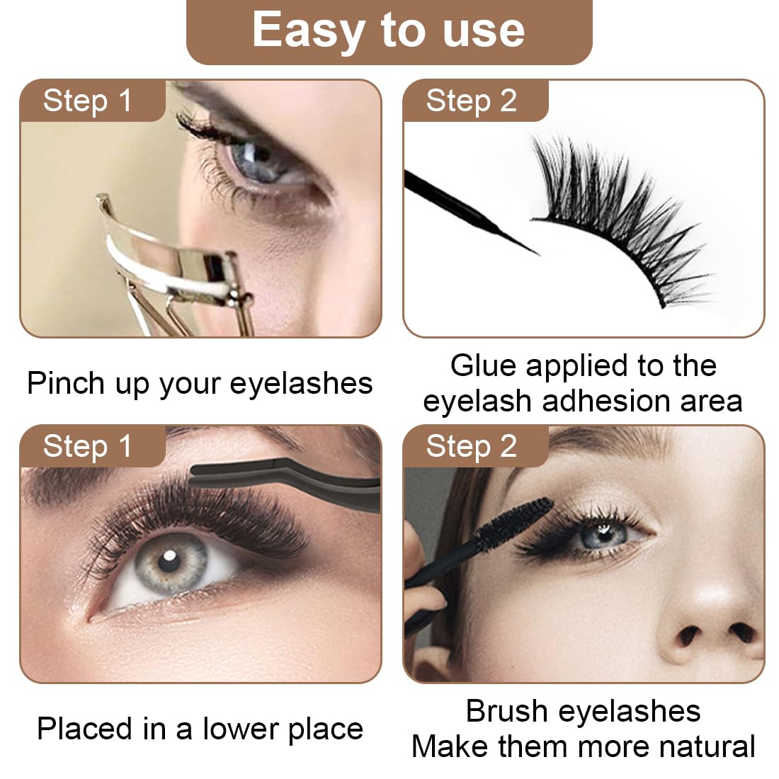 Ciglia finte 10 paia di mezze ciglia finte ciglia naturali cat eye mezze ciglia 3D ciglia ad angolo cat eye