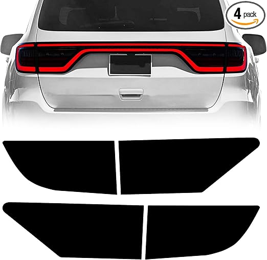 NDRUSH Blackout Taillight Vinyl Tint Film Precut Overlay Tail Light Wrap Cover Compatible with Dodge Durango 2014-2021