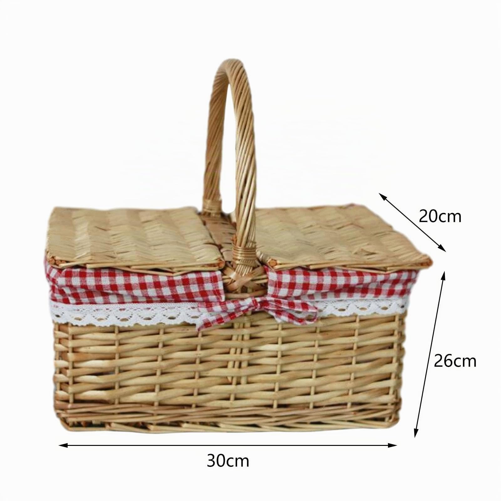 Sharplace Panier de Pique-Nique en Osier Vintage, Panier de Rangement pour Les Fêtes en Plein Air dans Le Parc