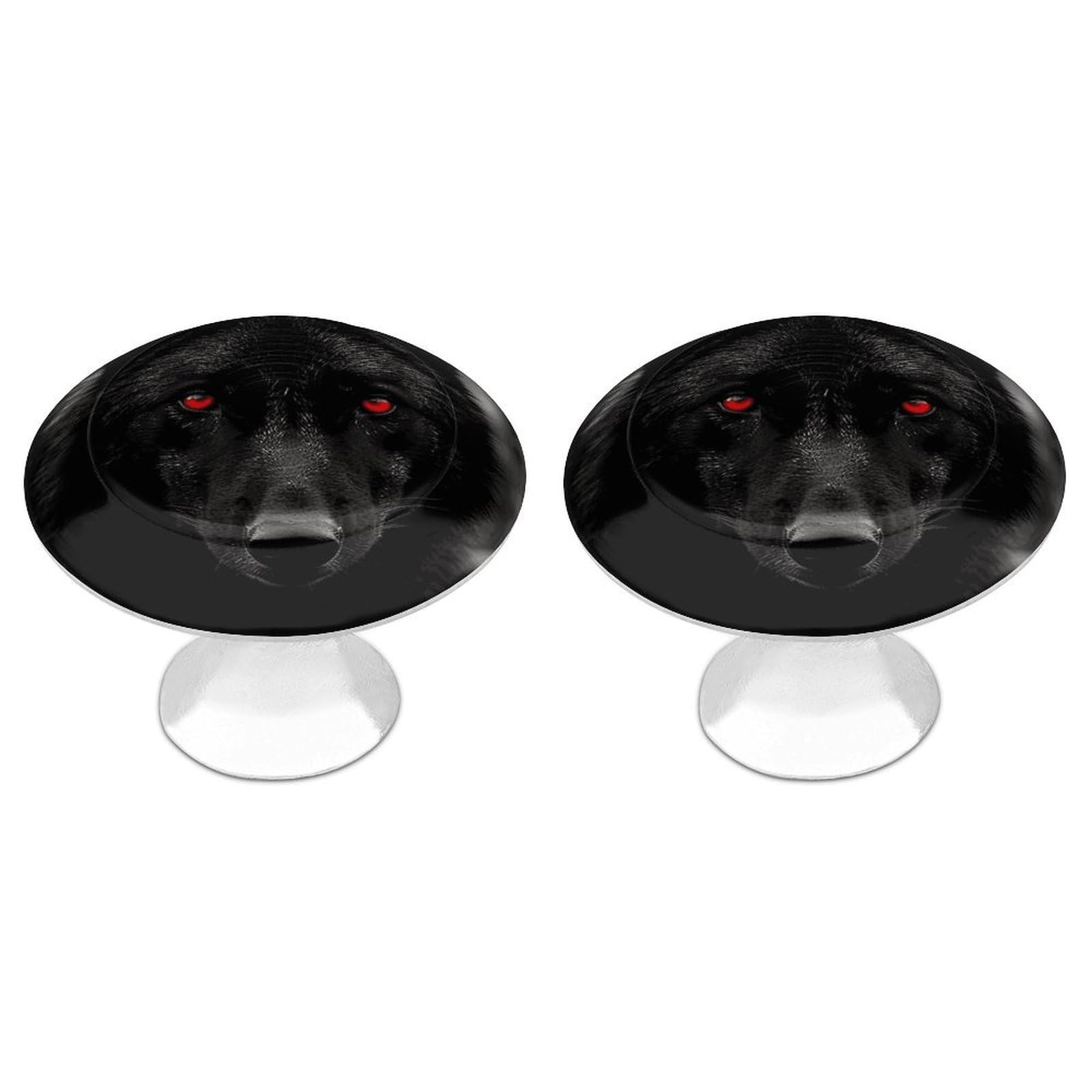 Fekiloot Style Black Red Eyed Wolf Cabinet Knob Kitchen Drawer Knob Stainless Steel Round Drawer Pulls Modern Cabinet Hardware Vintage Dresser Drawer For Kitchen Bathroom Closet Dresser Cabinets