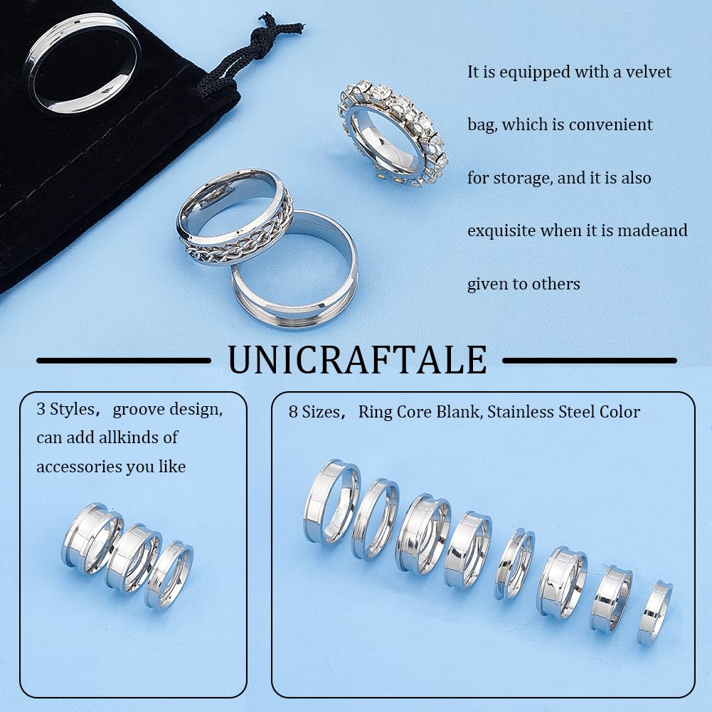 UNICRAFTALE 8 Set 2 Colori 304 in Acciaio Inox Cuff Pad Impostazioni