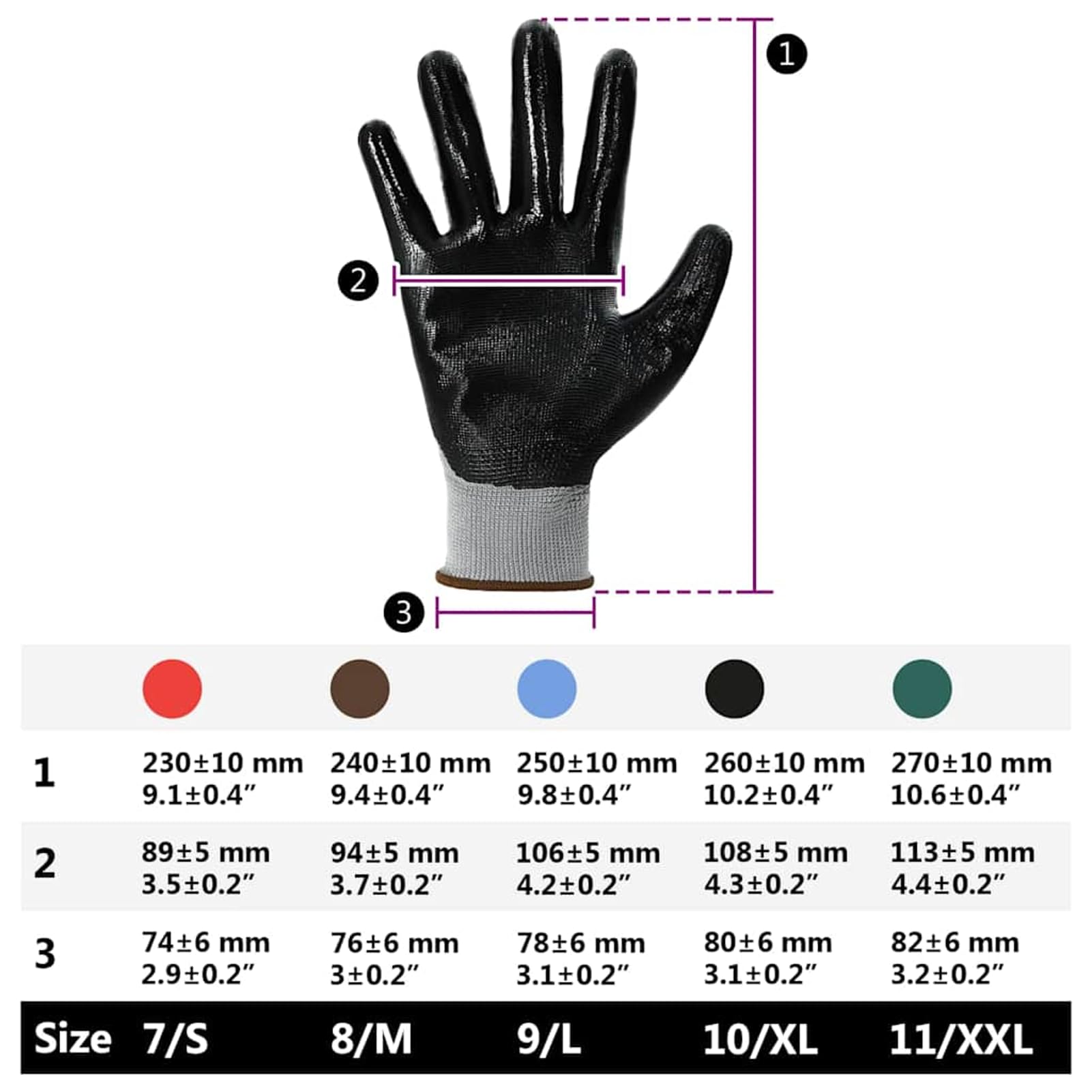 Homgoday Arbeitshandschuhe 24 pcs Grau und Schwarz 8 / m Polyester Arbeitshandschuhe Model42020703