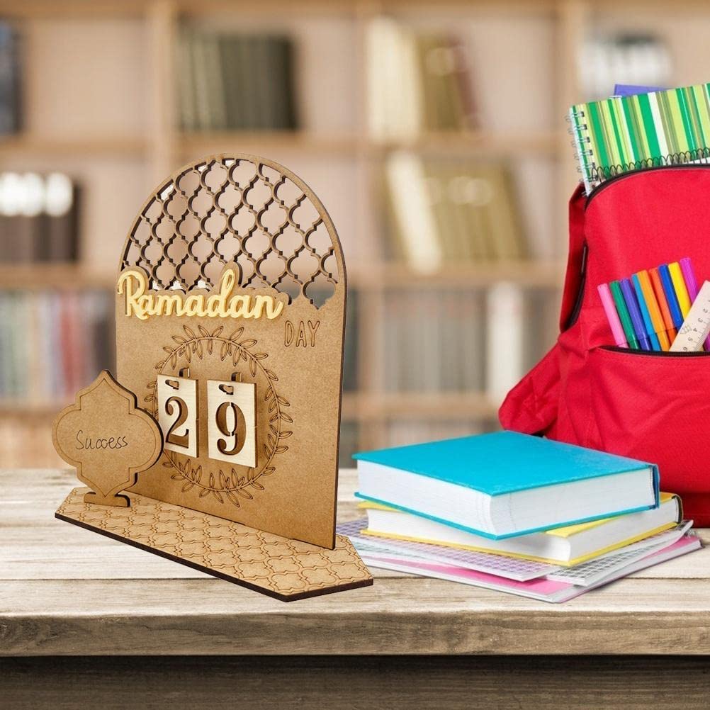 Calendario Dell'Avvento In Legno E Metallo Per Il Ramadan, Conto Alla Rovescia Interattivo Con Calamita A Forma Di Luna – Decorazione Da Tavolo Per Bambini E Famiglie