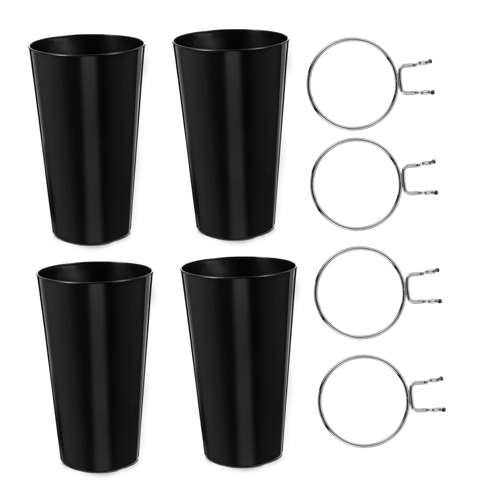 ULTECHNOVO Pegboard Cups Bins 4pcs Metal Hooks and Cups Wall Organizer for Hardware Tools Wrench Screwdriver