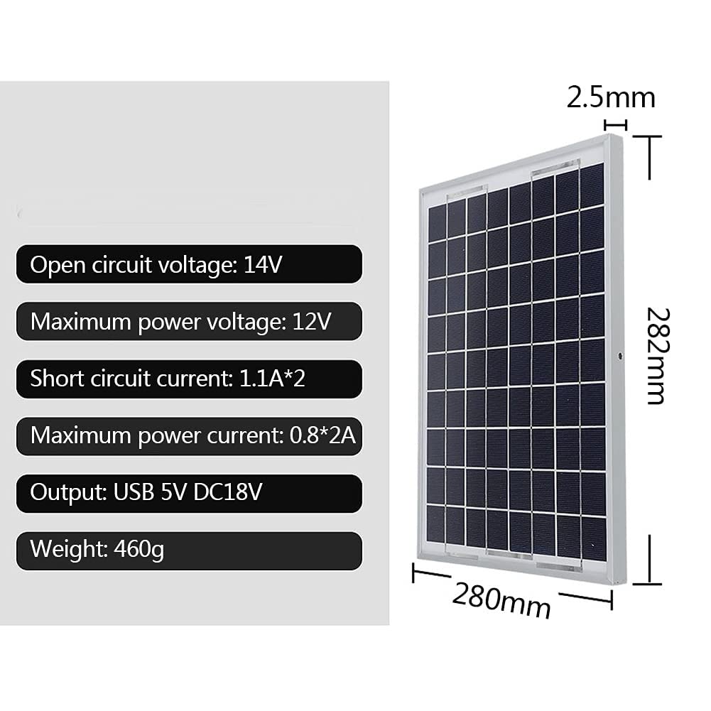 Pannello solare monocristallino, 15W*2 Pannello Solare Portatile, modulo solare flessibile ad alte prestazioni per casa, camper, roulotte, navi 60A