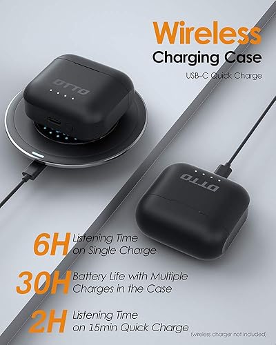 Miniatura 7 de DTTO J-10 Auriculares con cancelación activa de ruido con modo de juego de baja latencia de 60 ms, estuche de carga inalámbrica Bluetooth 5.2