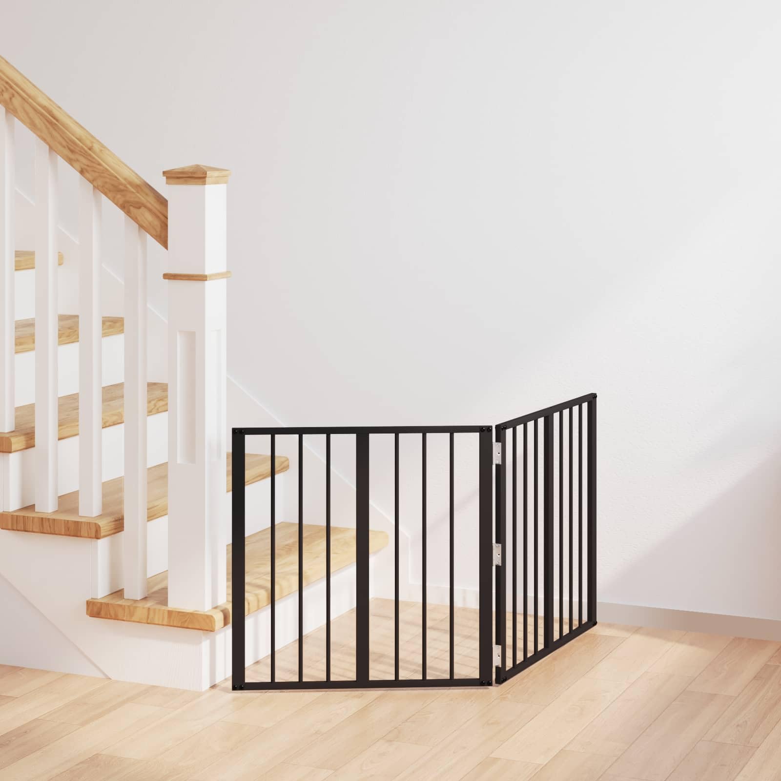 Portería para perros 2 piezas negro de acero galvanizado 60 x 60 cm plegable y portátil para cachorro y perro, caño versátil, protección y seguridad para uso interior y exterior