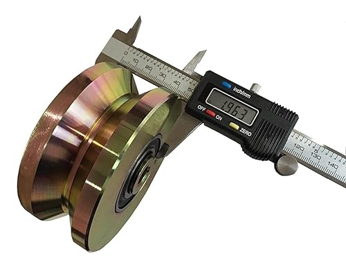 Miniatura 3 de JM Steel - Rueda deslizante sólida de 4 pulgadas con ranura en V, color dorado. Capacidad de deslizamiento del rodillo de rueda de 3000 libras con