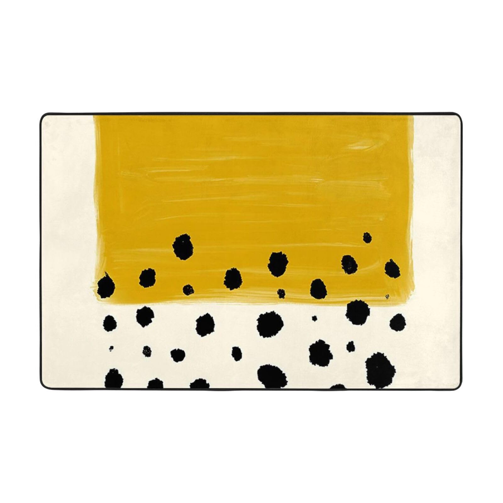 Tapis antidérapant doux jaune moutarde et noir, convient pour chambre à coucher, salon, balcon et bureau. Il existe de nombreuses tailles.