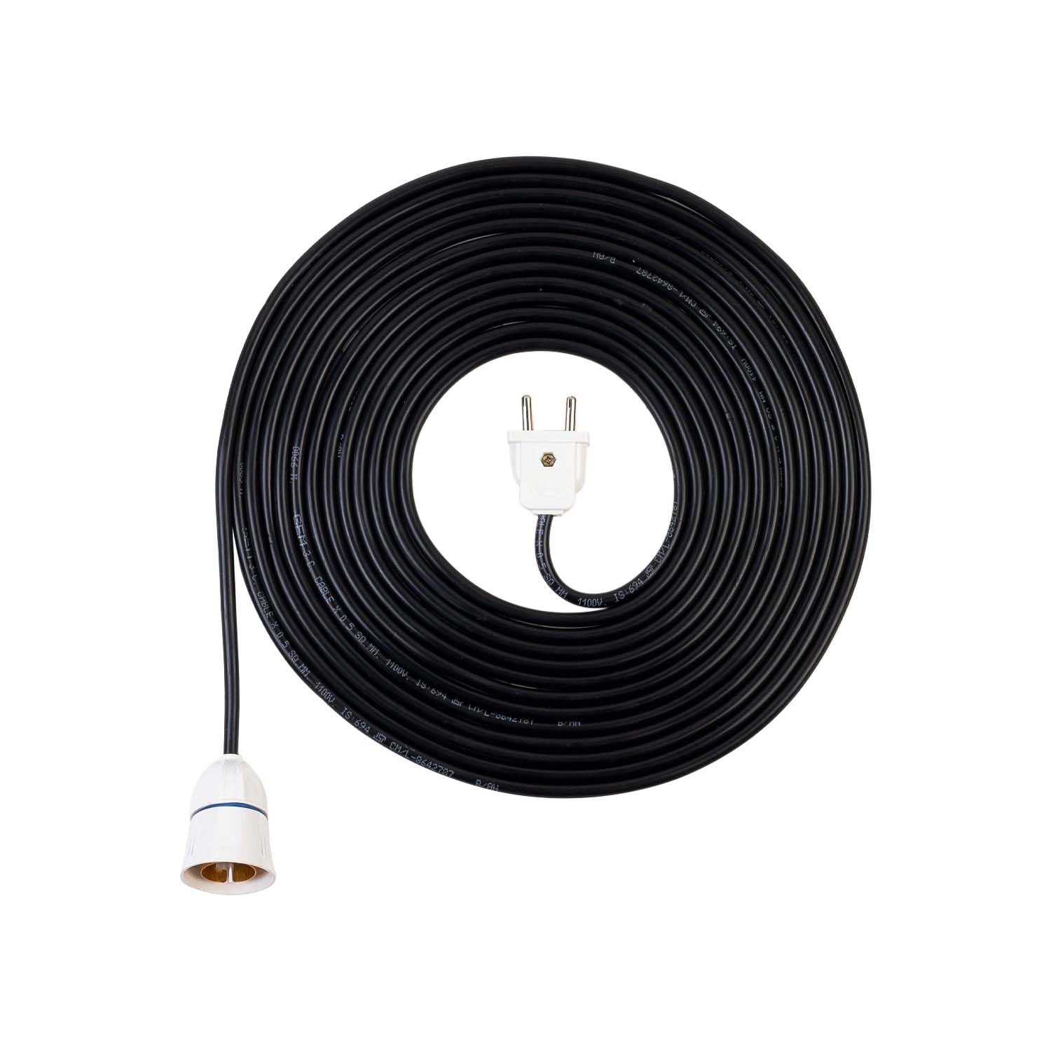 Bulb Holder with 0.5 MM Extension Cable with Flexible Wire & 2-Pin Plug for Multipurpose use (3 Meter)-image-41