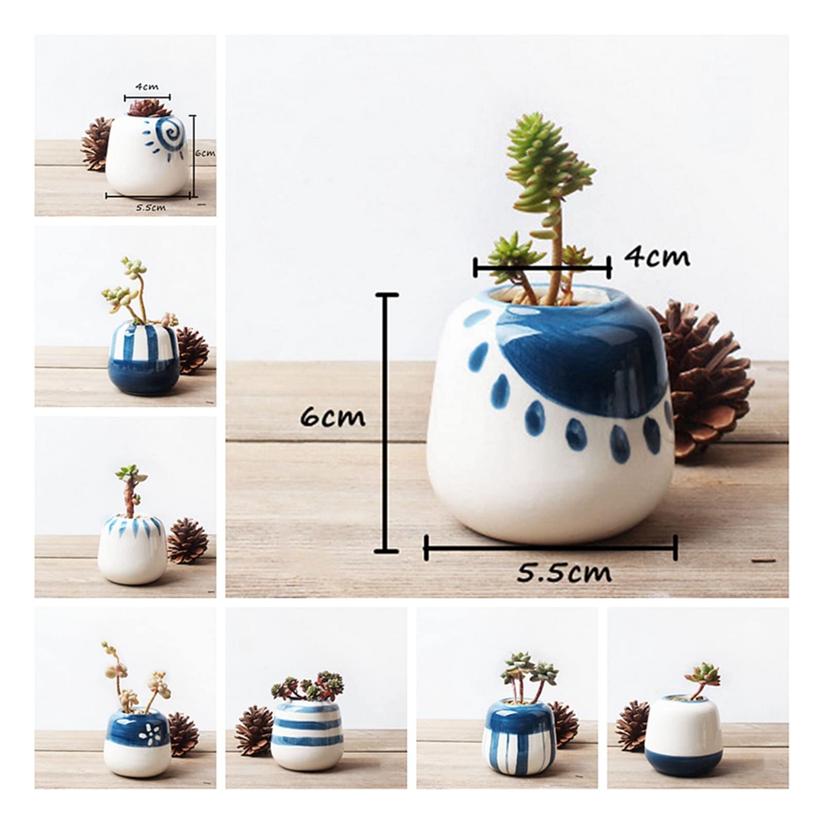 1 Vaso da fiori in ceramica adorabile per piante grasse, Vaso per il pollice per giardinaggio e decorazione della casa | SHEIN ALIA