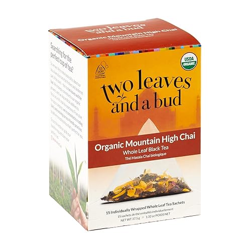 Dos hojas y un Bud Té Orgánico sachets Mountain High Chai-15bolsas de té