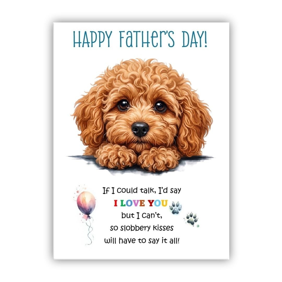 Father’s Day Card From the Dog. Multiple Breeds Available. Cute Fathers Day Pet Card (• Schnoodle Apricot)